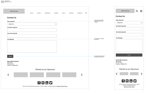 contact form wirefram