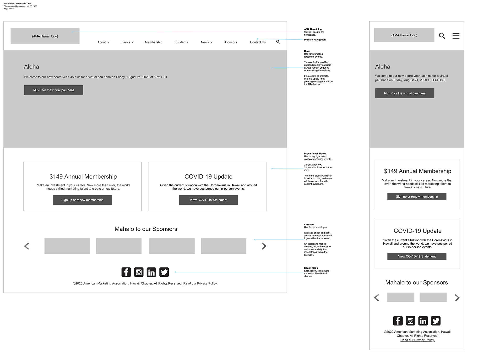 homepage wireframe