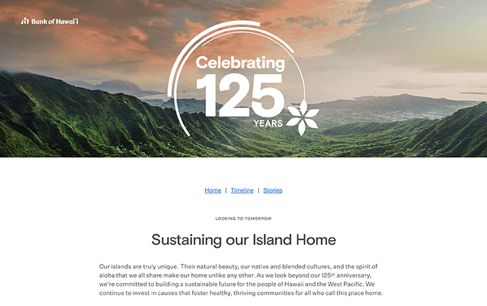 anniversary web screenshot