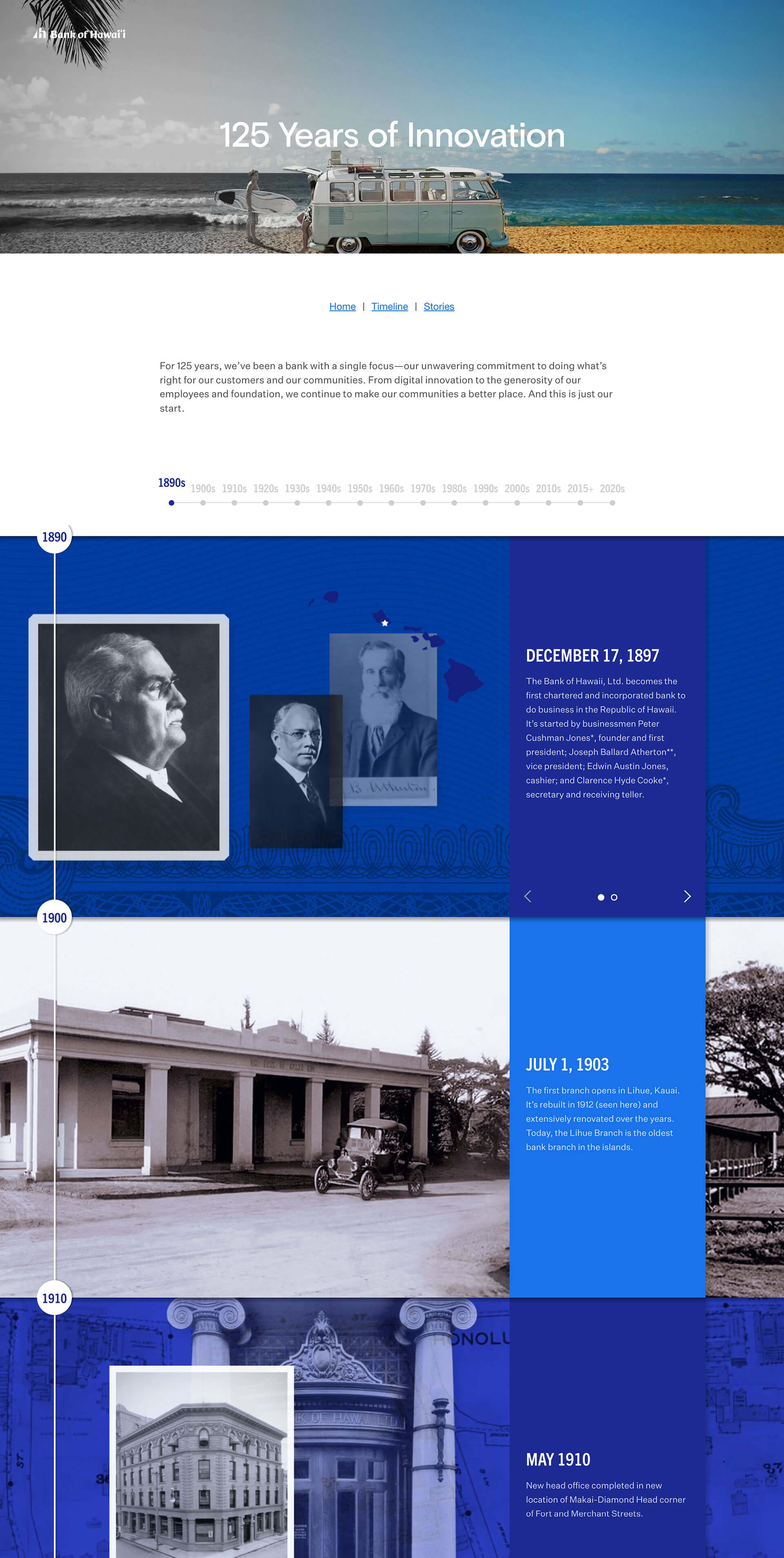 timeline page