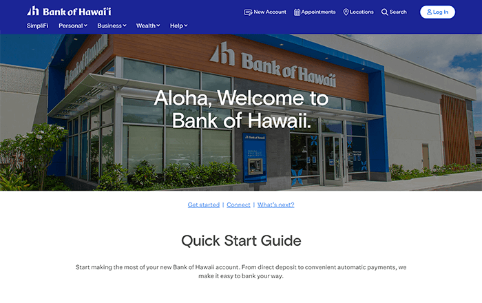 welcome web screenshot